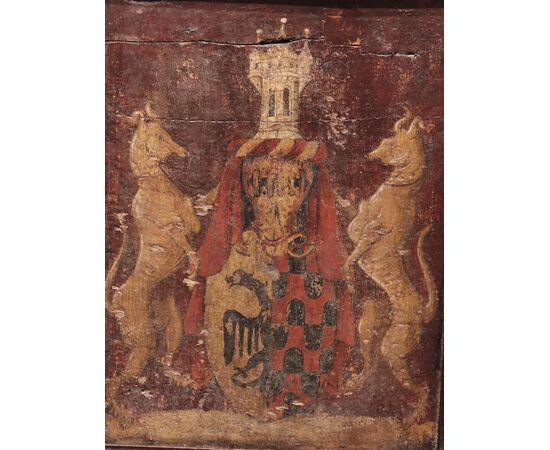 Cassa gotica con stemmi, Italia, Sec. XV