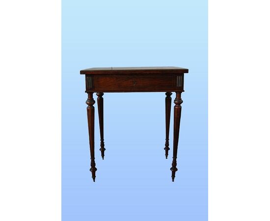 Toilette francese del 1800 stile Luigi XVI in palissandro con intarsio in ottone