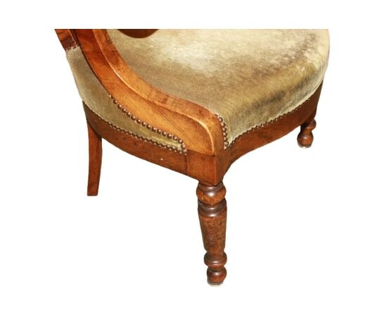 French Empire Style Armchair from the 1800s, Mahogany Writing Chair