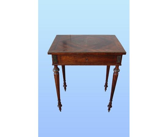 Toilette francese del 1800 stile Luigi XVI in palissandro con intarsio in ottone