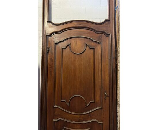PTI763 - Antique walnut door, with frame, 18th century, opening dimensions cm W 100 x H 221