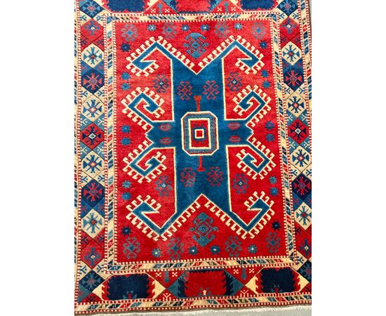 Antique Turkish rug, 19th century, wool with geometric patterns, 170x130cm