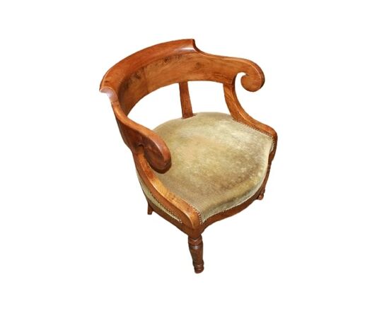 French Empire Style Armchair from the 1800s, Mahogany Writing Chair
