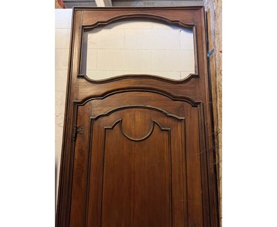 PTI763 - Antique walnut door, with frame, 18th century, opening dimensions cm W 100 x H 221
