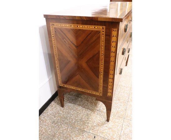 Antique Louis XVI chest of drawers, refined inlay, restored, NEGOTIABLE PRICE