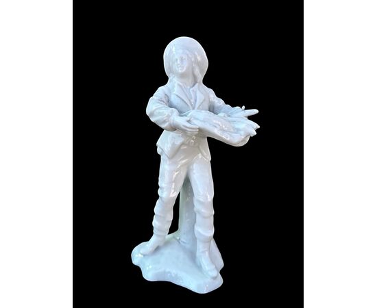 Four popular white porcelain figures, Ginori Doccia manufacture.