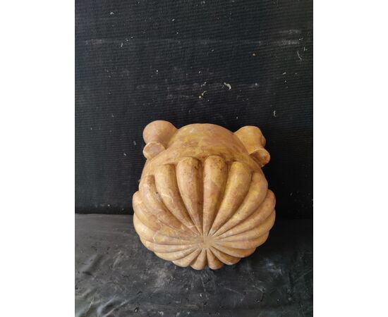 Bellissimo Mortaio finemente baccellato - H 18 cm - Marmo nembro