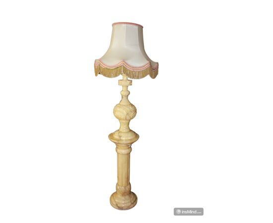 Lampada a colonna francese in marmo