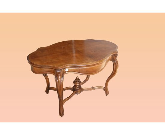 Antique Louis Philippe style mahogany living room coffee table from the 1800s