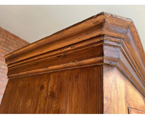 Antique large pantry/larder, 19th century, fir, rustic natural finish. Dimensions: 200 x 50 cm, height 195 cm