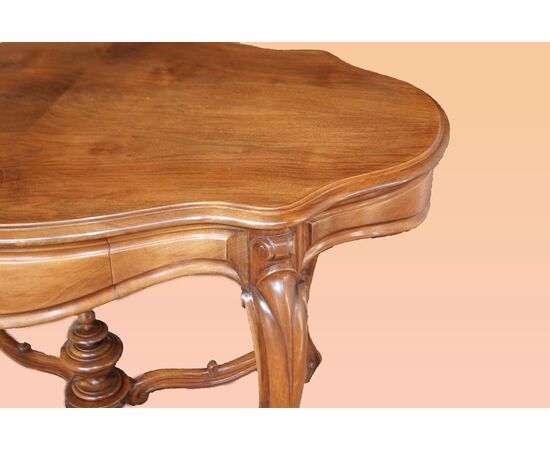 Antique Louis Philippe style mahogany living room coffee table from the 1800s