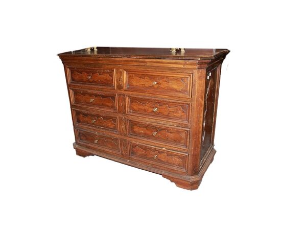 Cassettone Canterano Toscano del 1600 in legno di noce