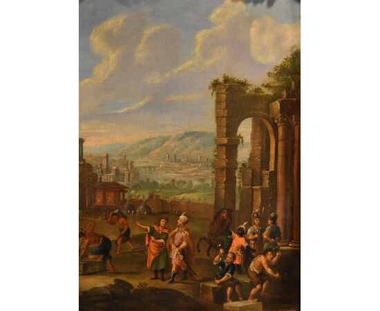 Construction of the Tower of Babel, Flemish painter 17th-18th century