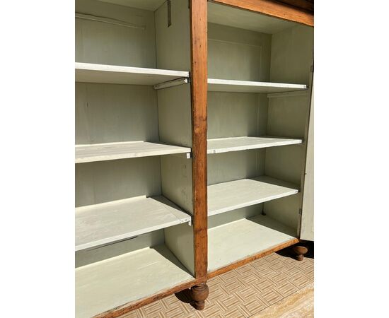 Antique large pantry/larder, 19th century, fir, rustic natural finish. Dimensions: 200 x 50 cm, height 195 cm