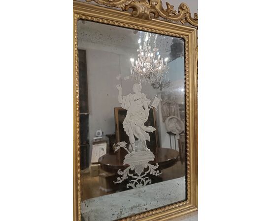 PAIR OF NEOCLASSICAL MIRRORS WITH ENGRAVED GLASS, LATE 18TH CENTURY