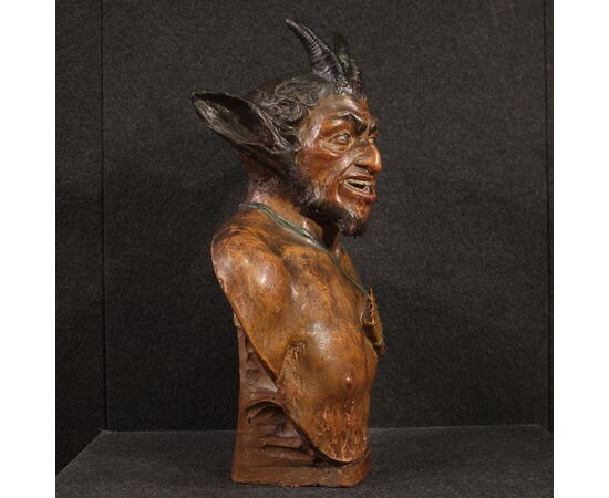 Terracotta sculpture from the 19th century, the God Pan