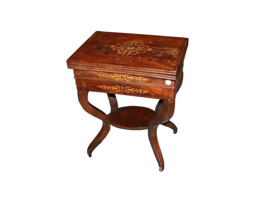 Small French mahogany Charles X style game table