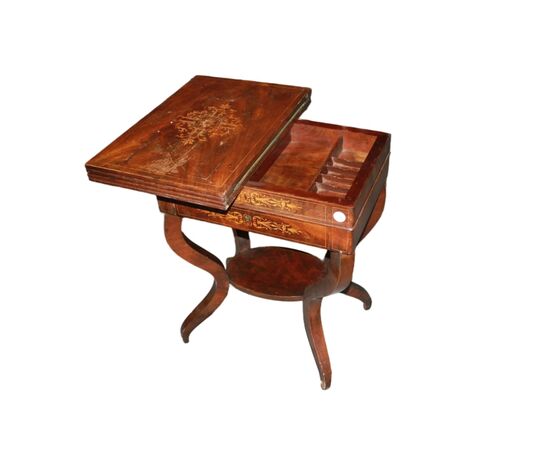Small French mahogany Charles X style game table