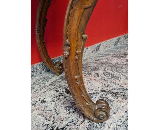 Venetian console table in walnut wood