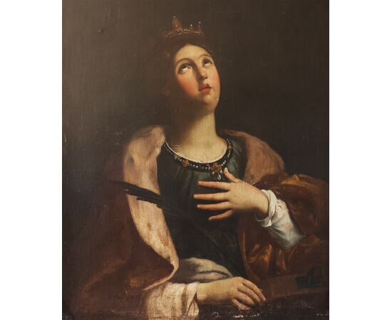 In the style of Guido Reni, Bologna 1575 - Bologna 1642; Saint Catherine of Alexandria, 17th century, oil on canvas