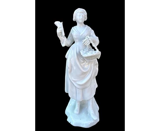 Four popular white porcelain figures, Ginori Doccia manufacture.