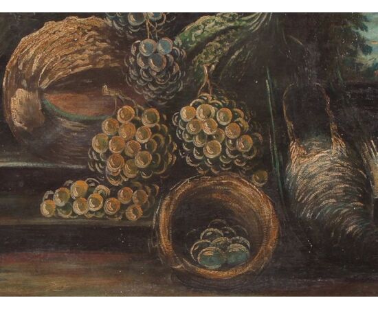 Pair of antique Italian oil on canvas paintings from the 1800s "Still Life"