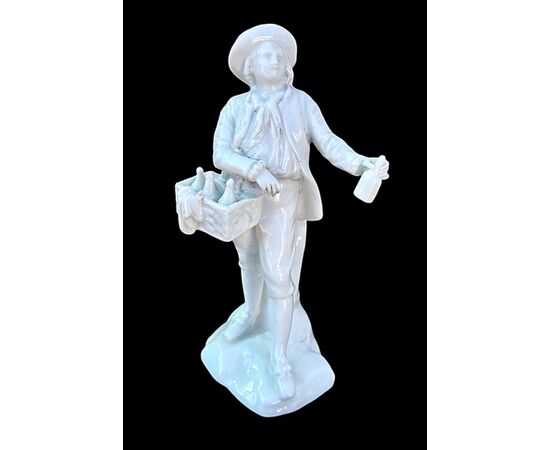 Four popular white porcelain figures, Ginori Doccia manufacture.