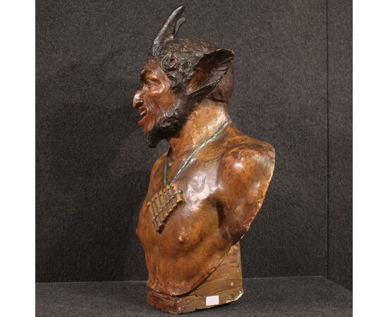 Terracotta sculpture from the 19th century, the God Pan