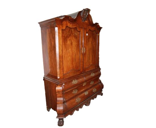Trumeau Olandese del XVIII secolo stile Chippendale in legno di Noce