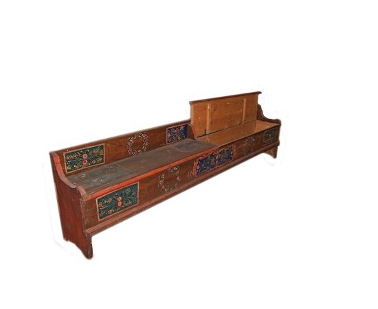 Large Austrian chest from the 1800s with paintings