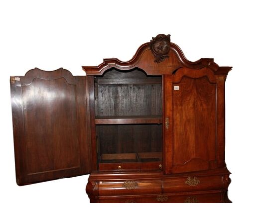 Trumeau Olandese del XVIII secolo stile Chippendale in legno di Noce