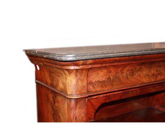 French Empire style secretaire in mahogany and mahogany feather, 19th century