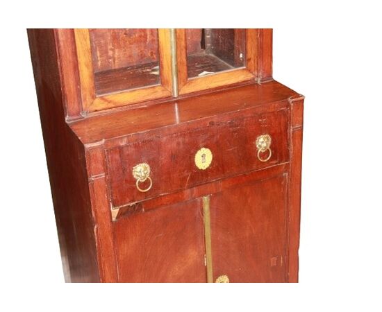 French small cabinet with display case and Empire style writing desk from the first half of the 1800s