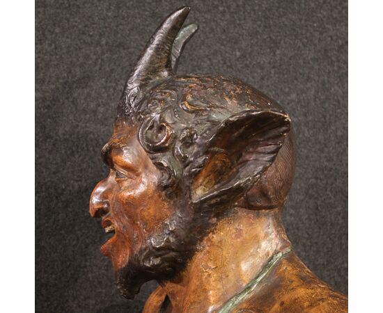 Terracotta sculpture from the 19th century, the God Pan