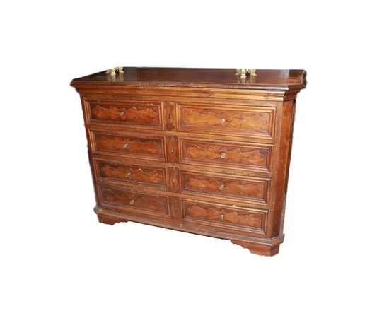 Cassettone Canterano Toscano del 1600 in legno di noce