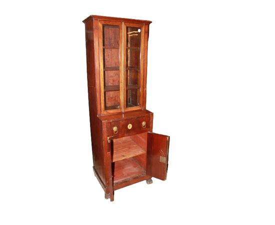 French small cabinet with display case and Empire style writing desk from the first half of the 1800s