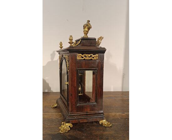 WALNUT AND GILT BRONZE CLOCK, SECOND HALF OF THE 17TH CENTURY