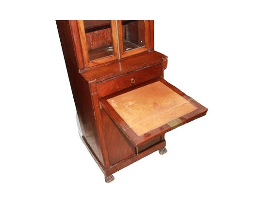 French small cabinet with display case and Empire style writing desk from the first half of the 1800s