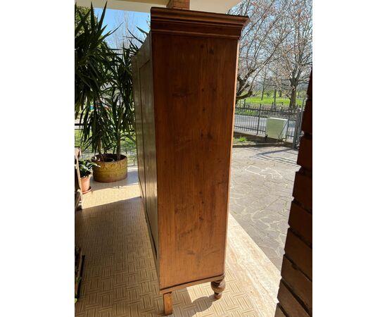 Antique large pantry/larder, 19th century, fir, rustic natural finish. Dimensions: 200 x 50 cm, height 195 cm