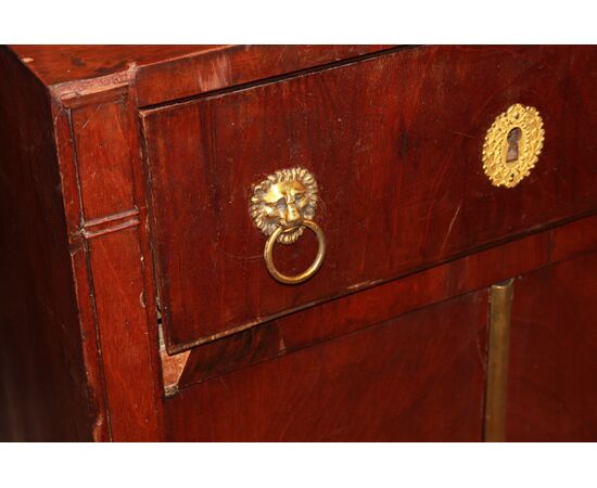 French small cabinet with display case and Empire style writing desk from the first half of the 1800s