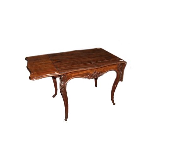 French Louis Philippe style mahogany table with side flaps