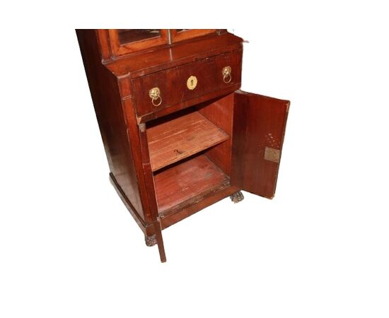 French small cabinet with display case and Empire style writing desk from the first half of the 1800s