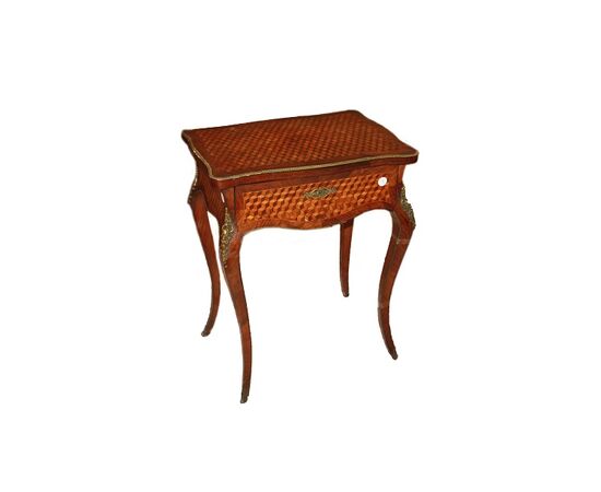 19th-century French Louis XV style toilet table, richly inlaid