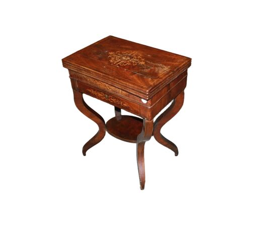Small French mahogany Charles X style game table