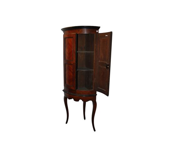 Early 19th-century French double-bodied corner cabinet in Louis XV style walnut wood