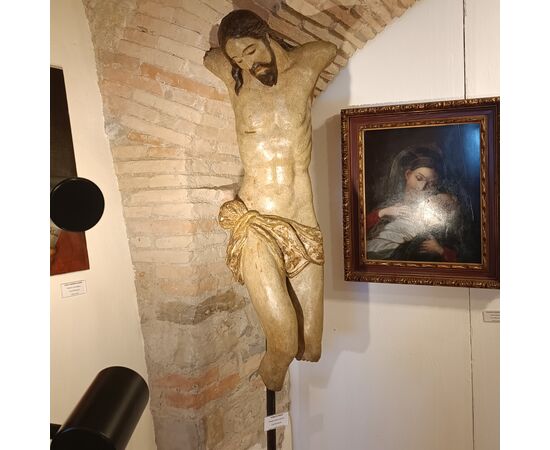 Polychrome wooden Christ torso, late 16th century, Umbro-Tuscan, high class
