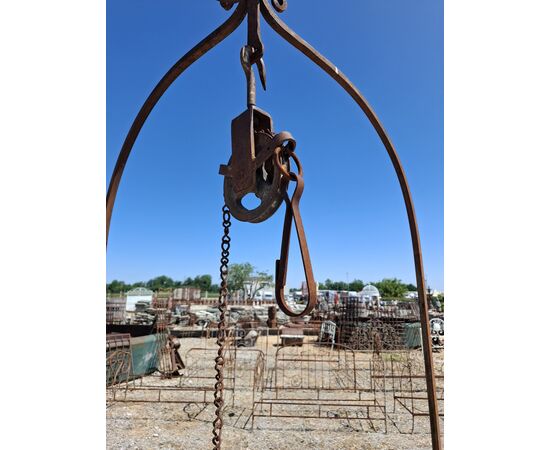 Stone well with iron arch