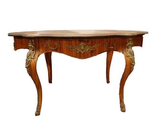 Shaped rosewood desk from 19th-century French Louis XV style