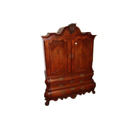 Trumeau Olandese del XVIII secolo stile Chippendale in legno di Noce