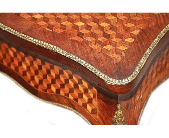 19th-century French Louis XV style toilet table, richly inlaid